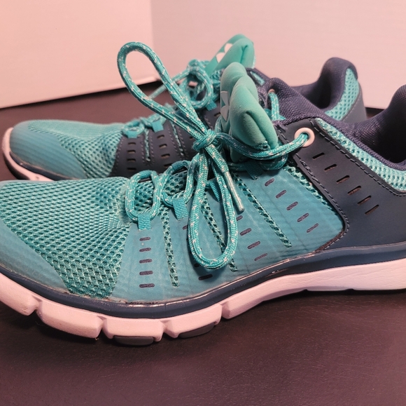 Teal and navy under armor sneakers size 9.5 - Picture 4 of 6